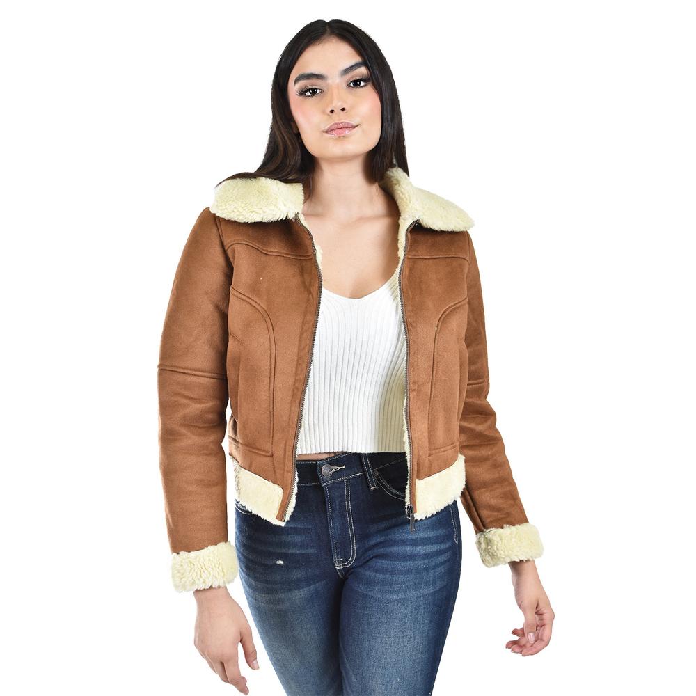 Chamarra Tipo Aviador Con Borrega Roman Fashion /juvenil  7524 (chedron) Cafe