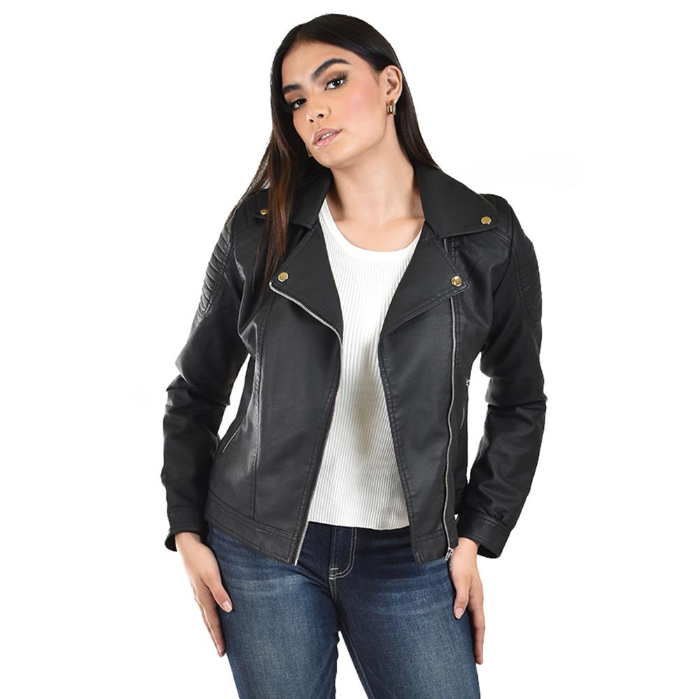 Foto 2 | Chamarra Estilo Biker Roman Fashion /juvenil  7409 (negro) Negro