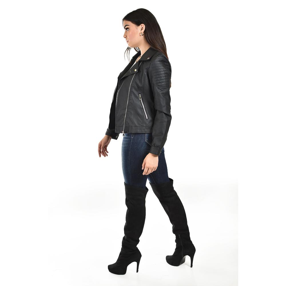 Foto 4 pulgar | Chamarra Estilo Biker Roman Fashion /juvenil  7409 (negro) Negro
