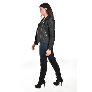 Foto 3 | Chamarra Estilo Biker Roman Fashion /juvenil 7409 (negro) Negro