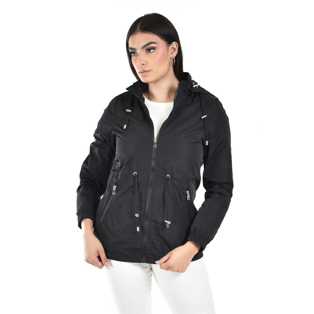 Foto 1 | Chamarra Ligera Con Capucha Desmontable Roman Fashion /tallas Extras  24609 (negro) Negro