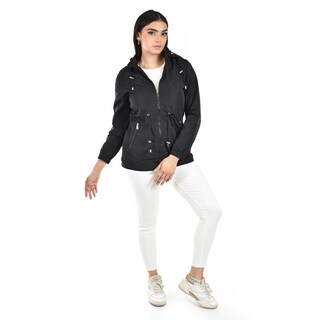 Foto 5 | Chamarra Ligera Con Capucha Desmontable Roman Fashion /tallas Extras 24609 (negro) Negro