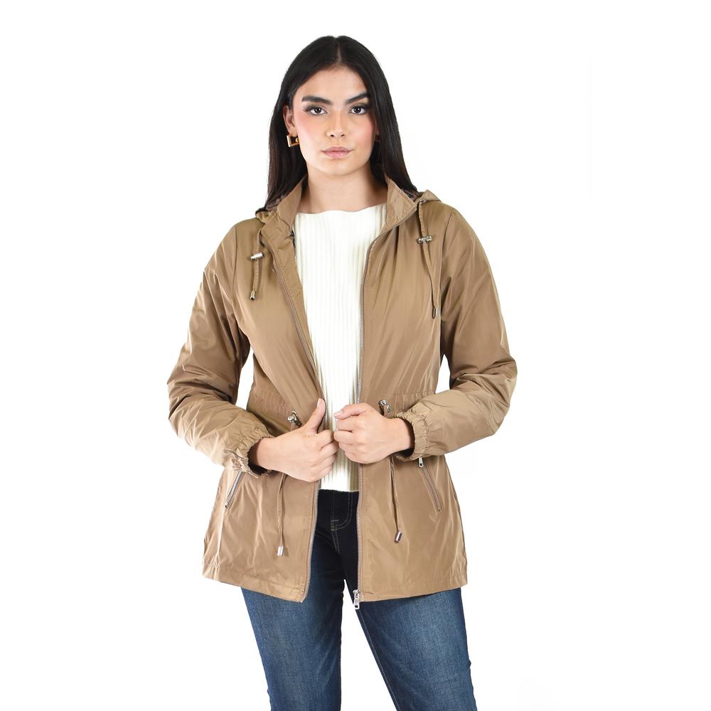 Chamarra Ligera Con Capucha Desmontable Roman Fashion /tallas Extras  24609 (cafe) Cafe