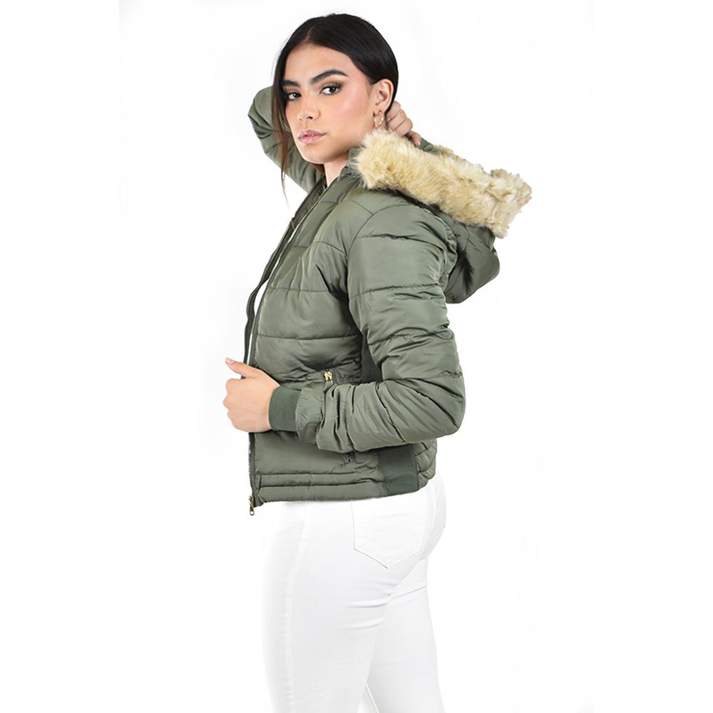 Foto 2 | Chamarra Acolchada Con Capucha Roman Fashion /juvenil  7504 (verde Militar) Verde Oscuro