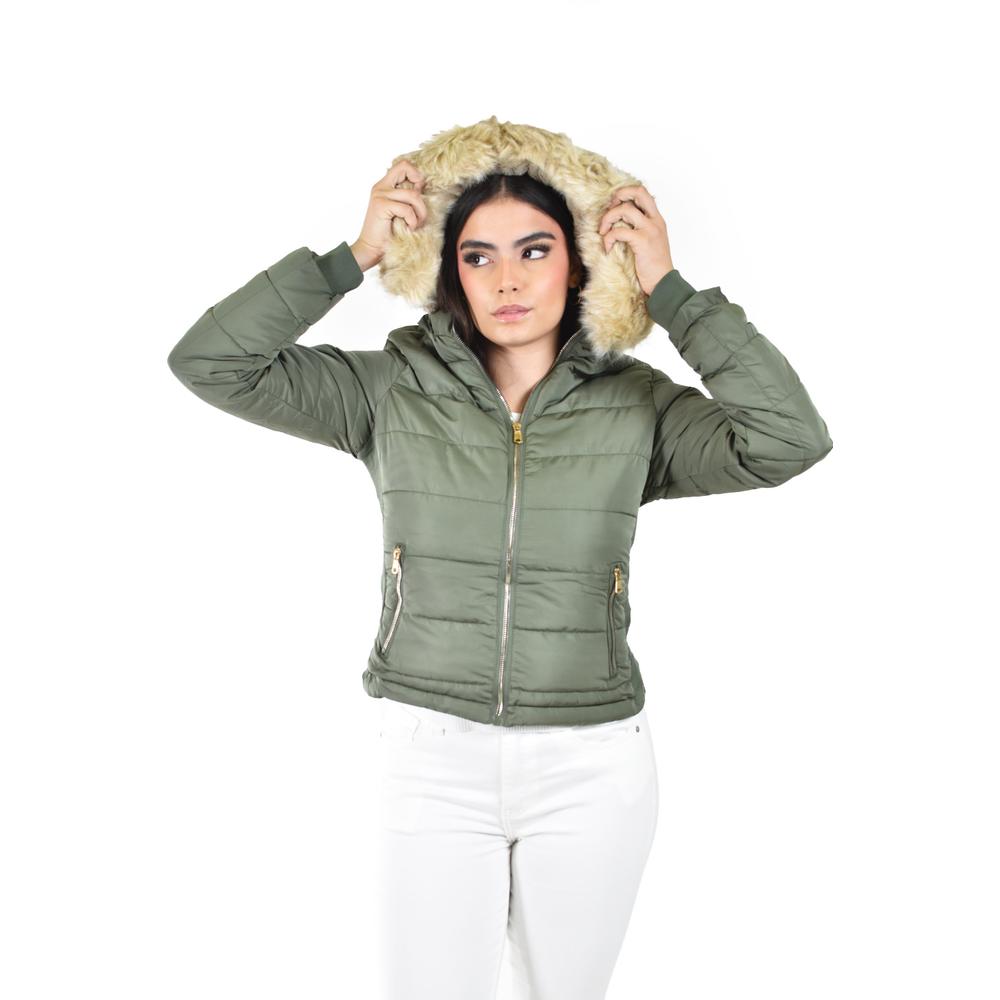 Foto 5 pulgar | Chamarra Acolchada Con Capucha Roman Fashion /juvenil  7504 (verde Militar) Verde Oscuro
