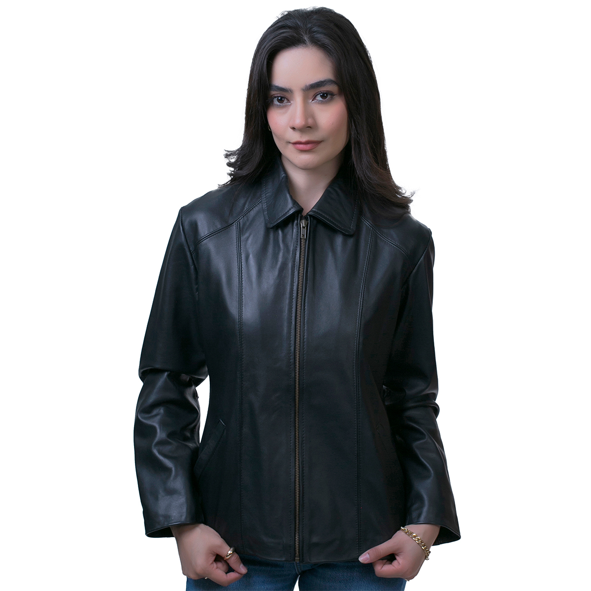 Chamarra Piel Borrego Mujer Castelli Dama Cuello Clásico