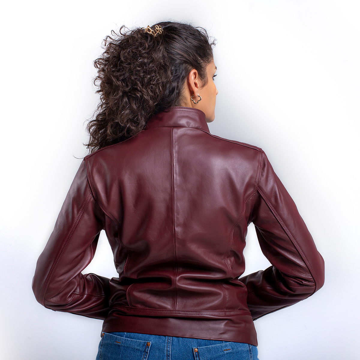 Foto 3 pulgar | Chamarra De Piel Mujer Castelli Cuello Mao Elegante Dama
