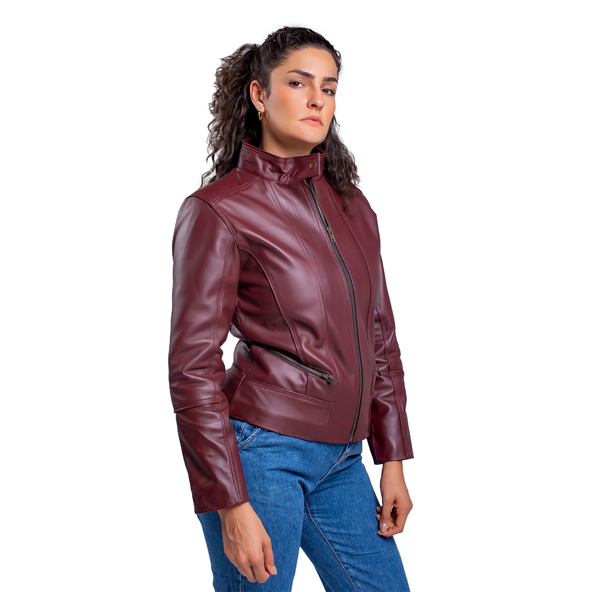 Foto 4 pulgar | Chamarra De Piel Mujer Castelli Cuello Mao Elegante Dama