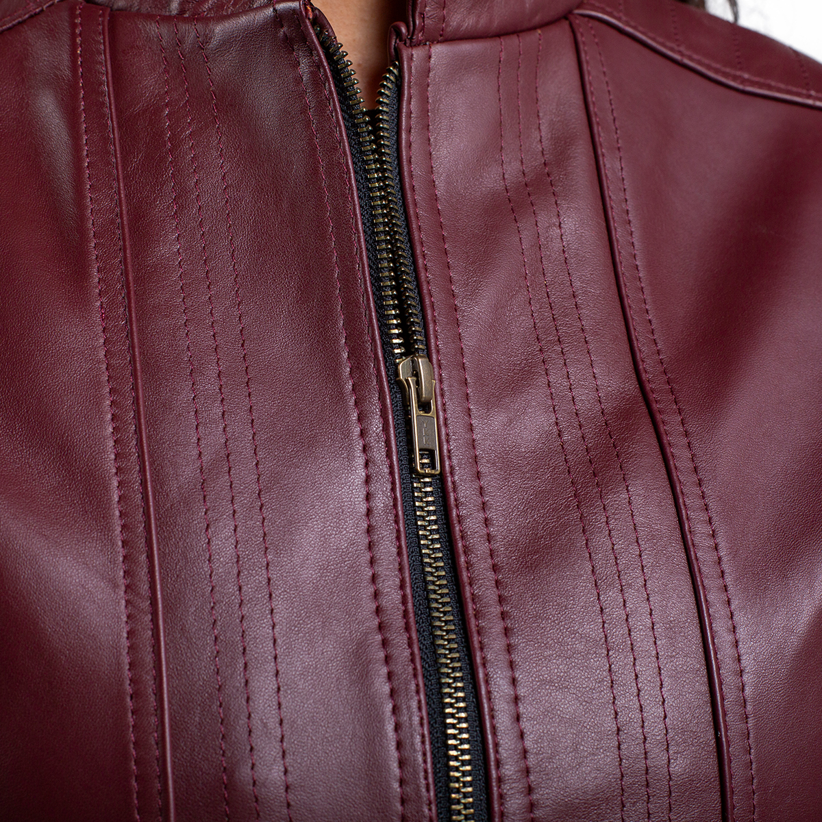 Foto 6 pulgar | Chamarra De Piel Mujer Castelli Cuello Mao Elegante Dama