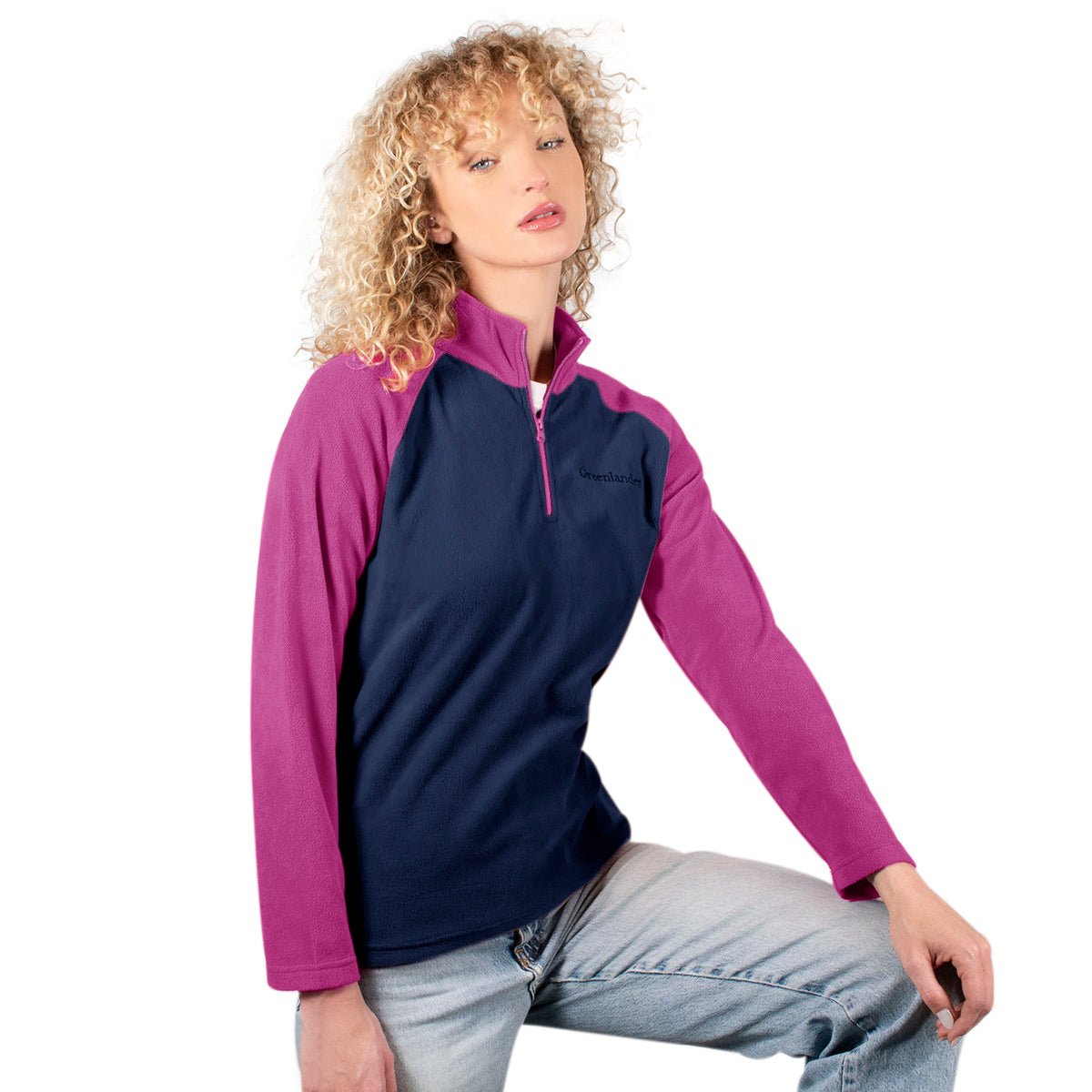 Foto 2 pulgar | Sudadera Greenlander Fleece Bicolor Para Mujer