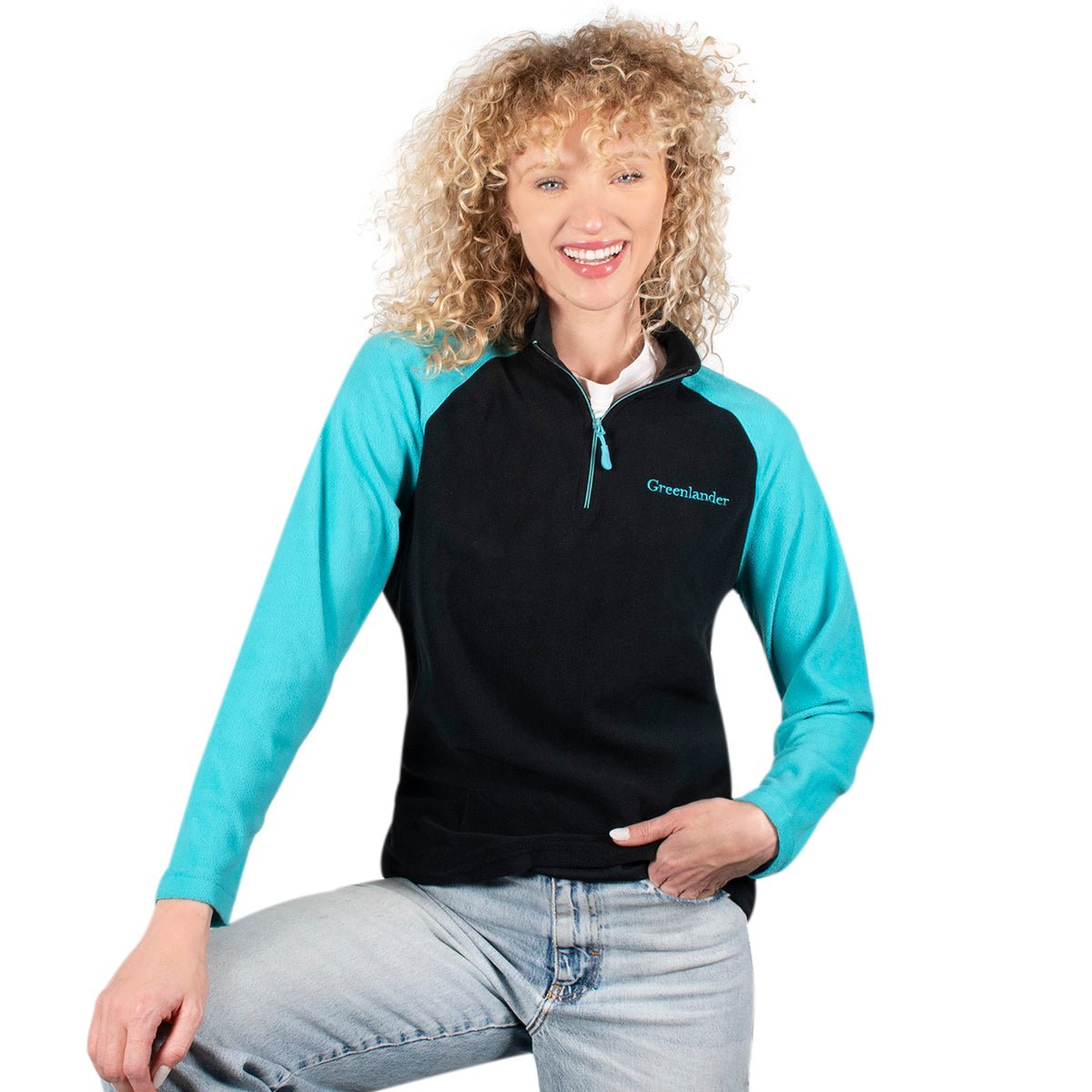 Foto 2 pulgar | Sudadera Greenlander Fleece Bicolor Para Mujer