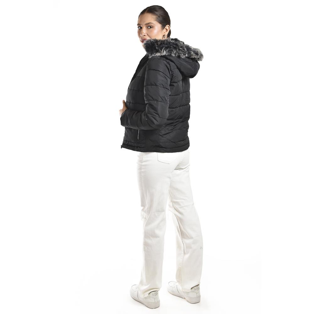 Foto 4 pulgar | Chamarra Acolchada Con Capucha Roman Fashion /juvenil  7504 (negro) Negro