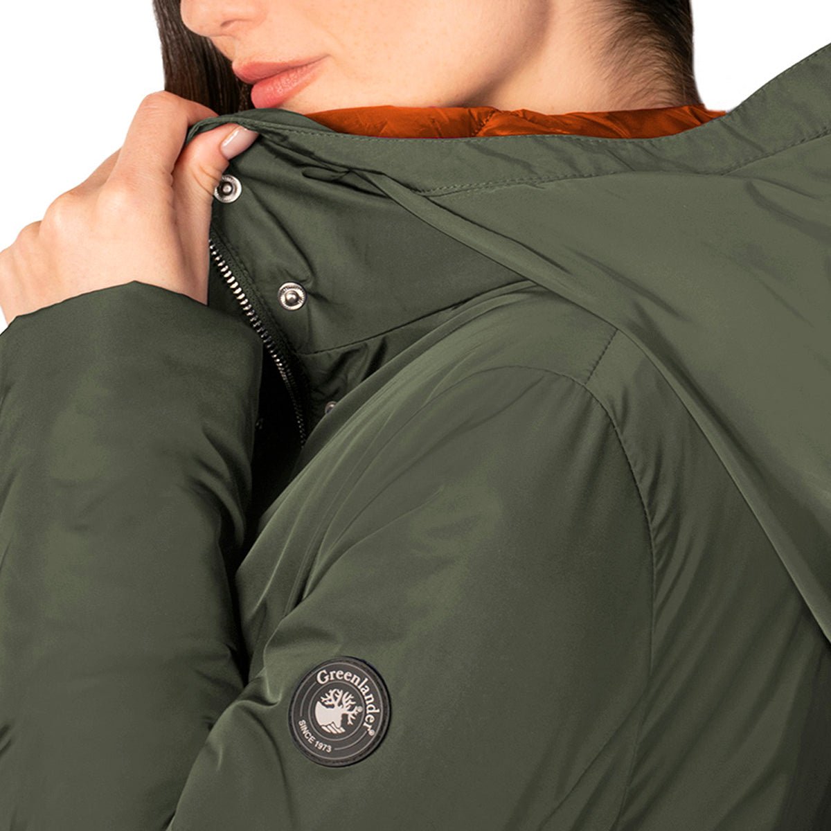 Foto 4 | Chamarra Para Mujer Acolchado En Contraste Con Gorro Fijo Greenlander