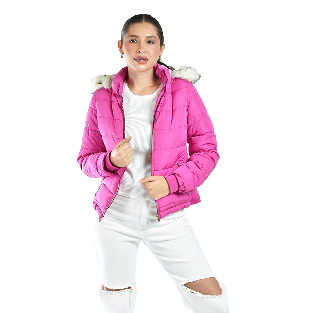 Foto 2 pulgar | Chamarra Acolchada Con Capucha Roman Fashion /juvenil  7504 (fiusha) Fucsia