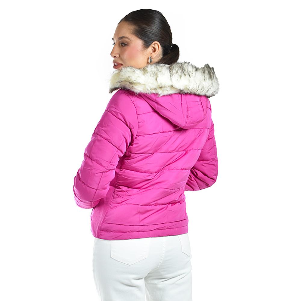 Foto 4 pulgar | Chamarra Acolchada Con Capucha Roman Fashion /juvenil  7504 (fiusha) Fucsia