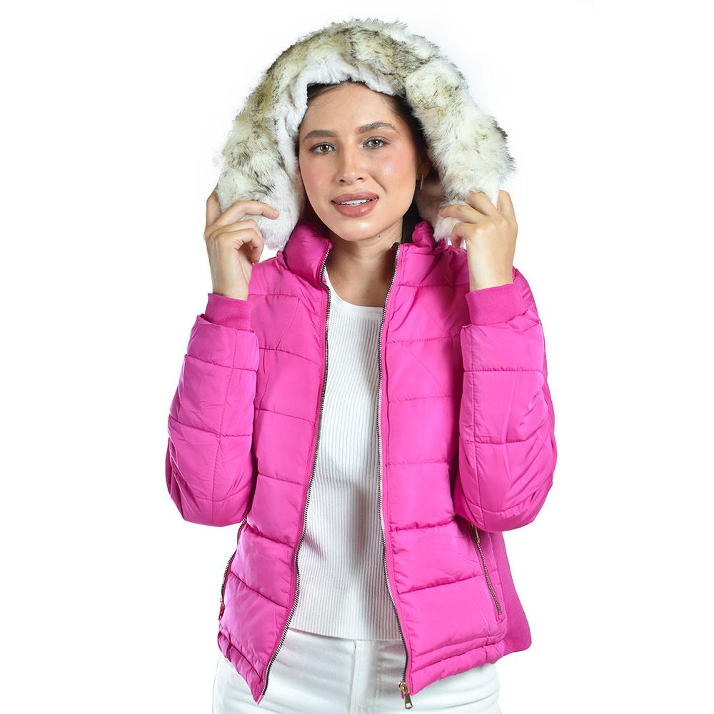 Foto 5 pulgar | Chamarra Acolchada Con Capucha Roman Fashion /juvenil  7504 (fiusha) Fucsia