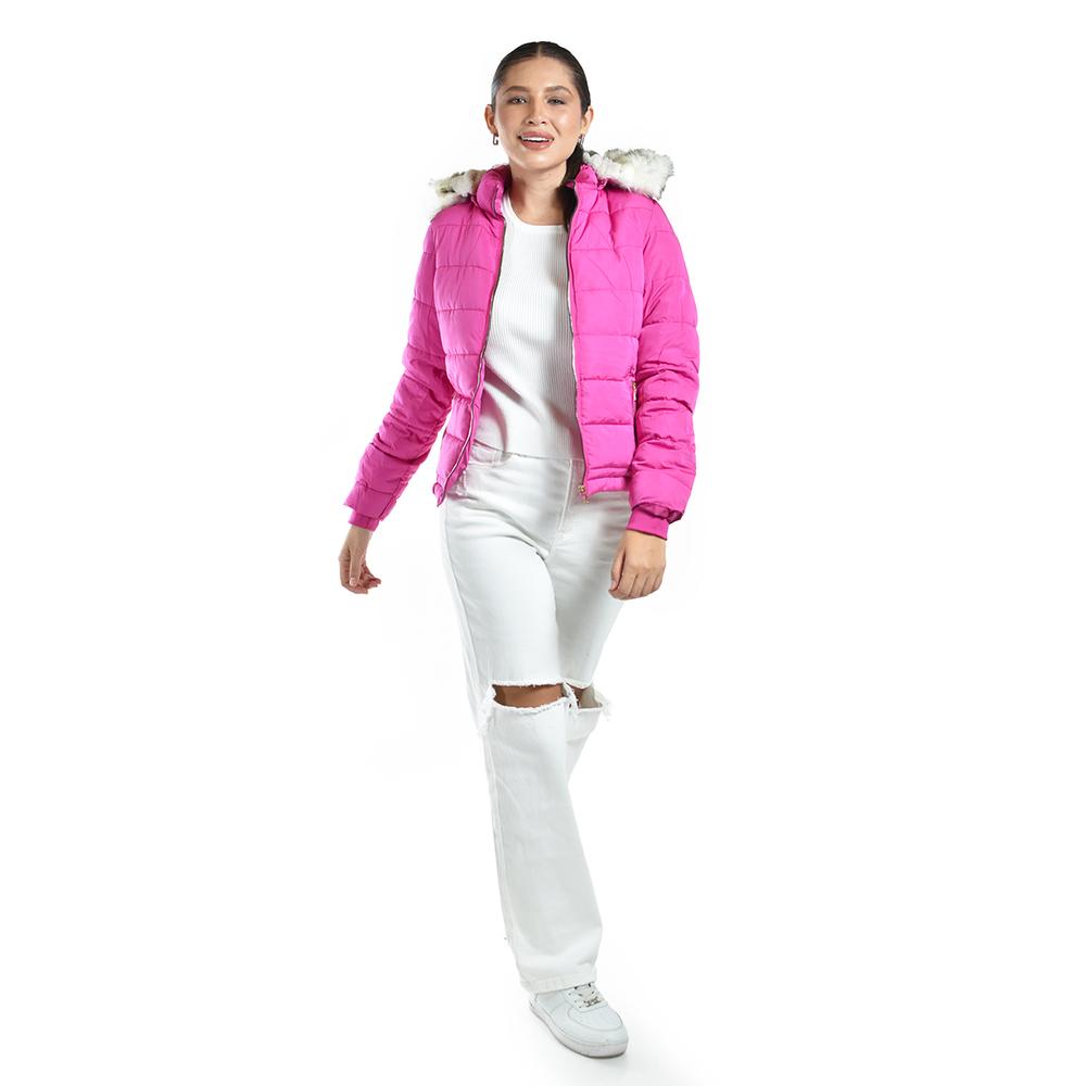 Foto 6 pulgar | Chamarra Acolchada Con Capucha Roman Fashion /juvenil  7504 (fiusha) Fucsia