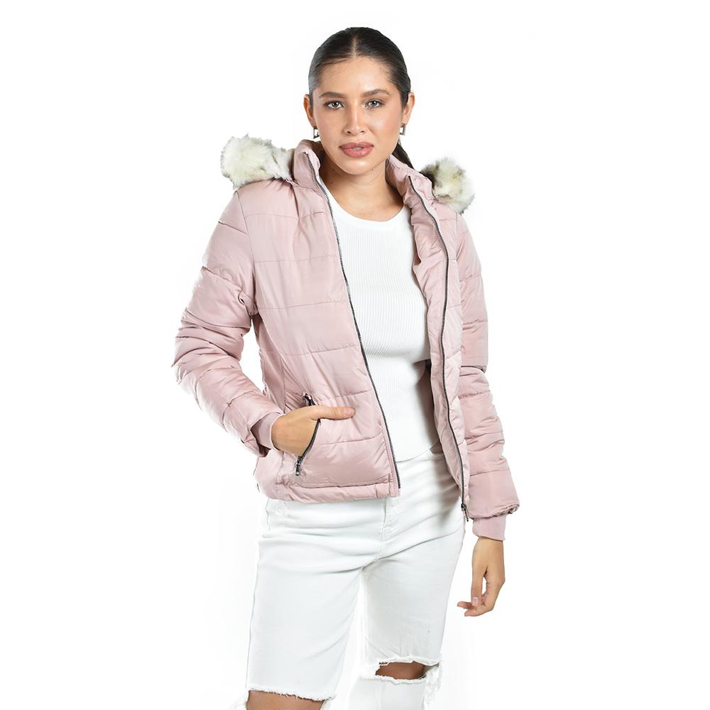 Foto 1 | Chamarra Acolchada Con Capucha Roman Fashion /juvenil  7504 (rosa Palo) Rosa