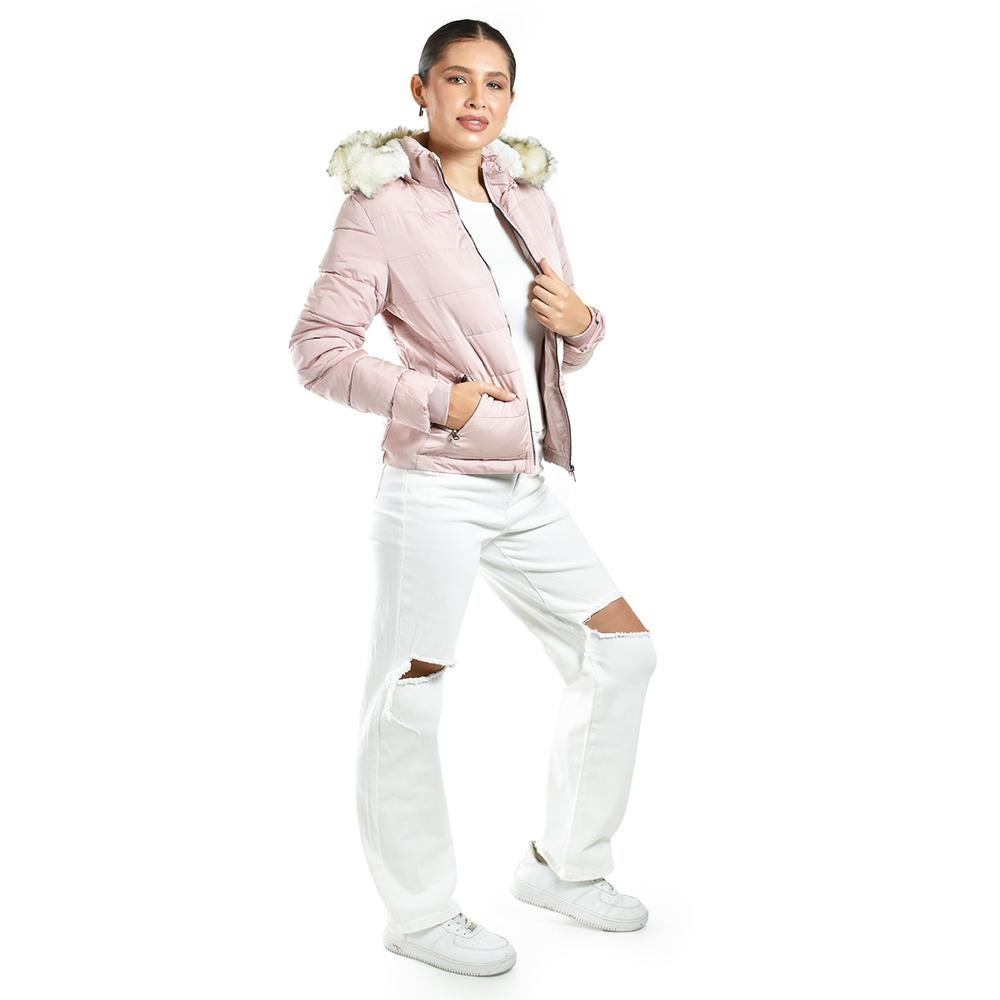 Foto 2 | Chamarra Acolchada Con Capucha Roman Fashion /juvenil  7504 (rosa Palo) Rosa
