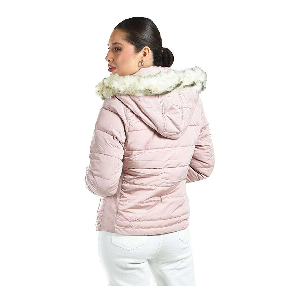 Foto 3 | Chamarra Acolchada Con Capucha Roman Fashion /juvenil  7504 (rosa Palo) Rosa