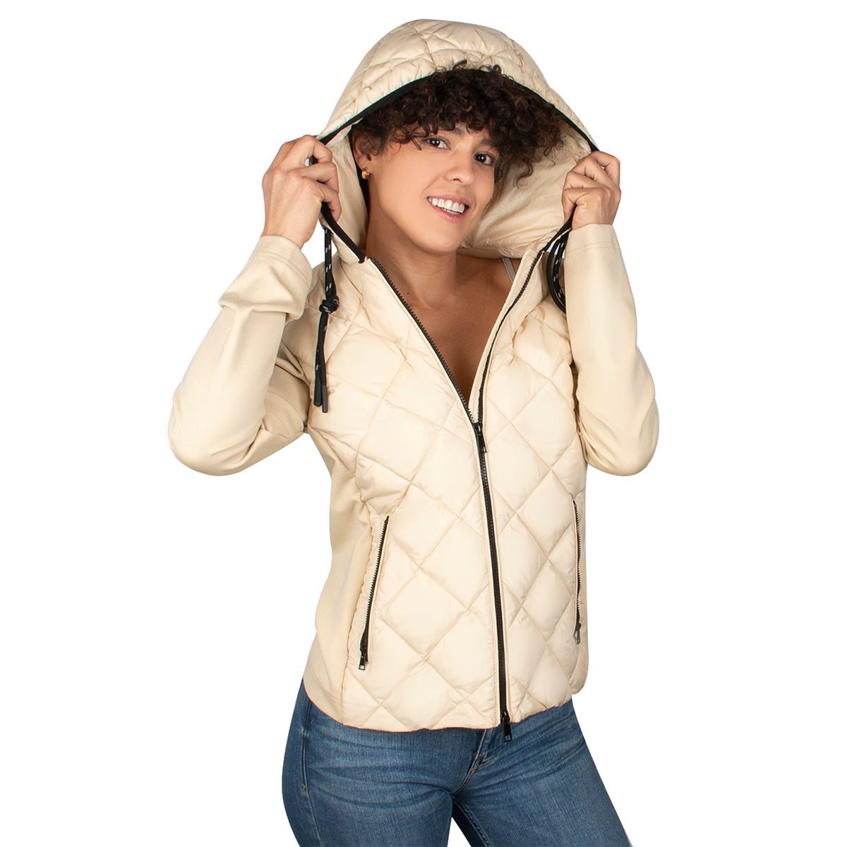 Foto 4 pulgar | Chamarra Greenlander Premium Capitonada De Rombos Con Gorro Para Mujer