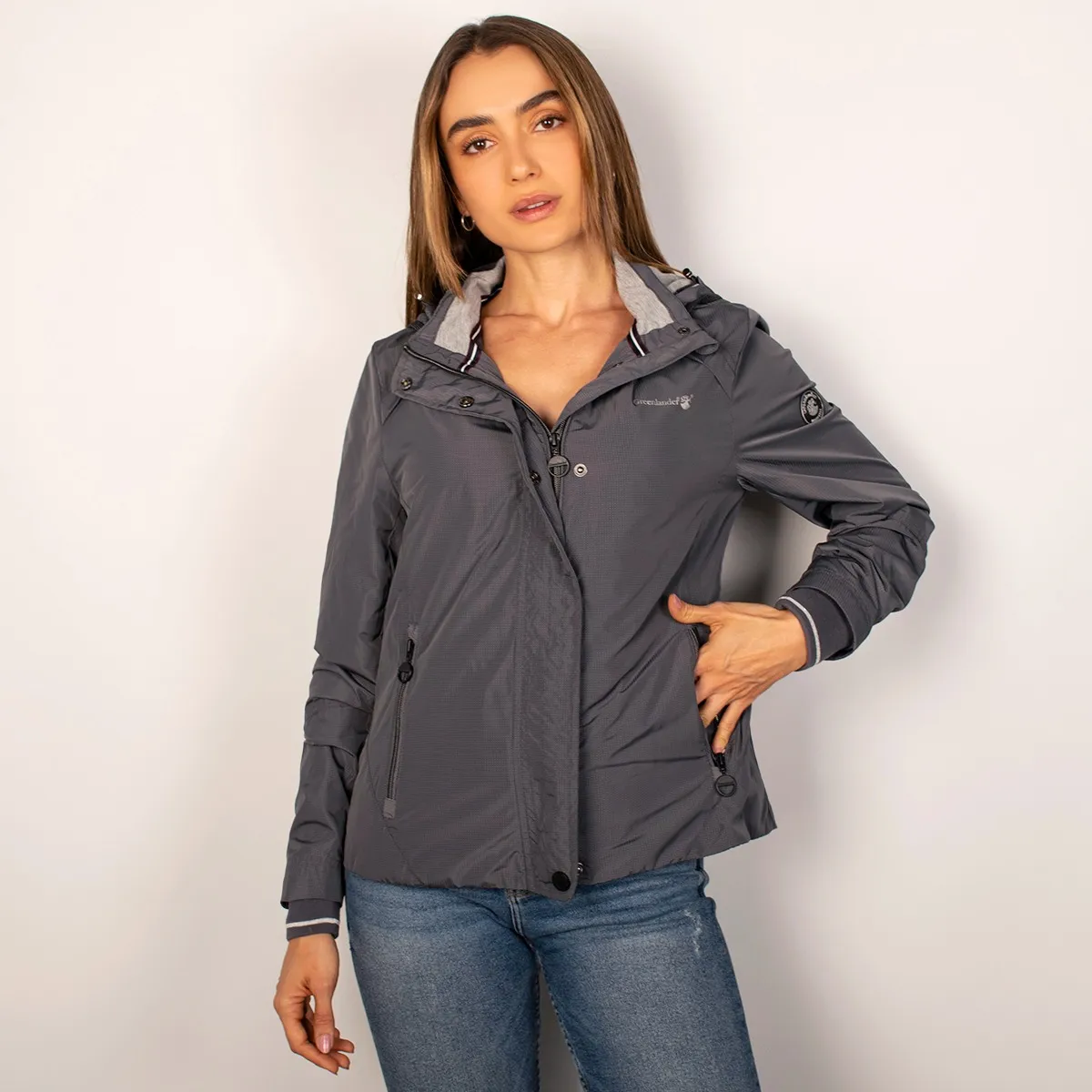 Foto 2 pulgar | Chamarra Greenlander Impermeable Para Mujer Con Capucha Desmontable