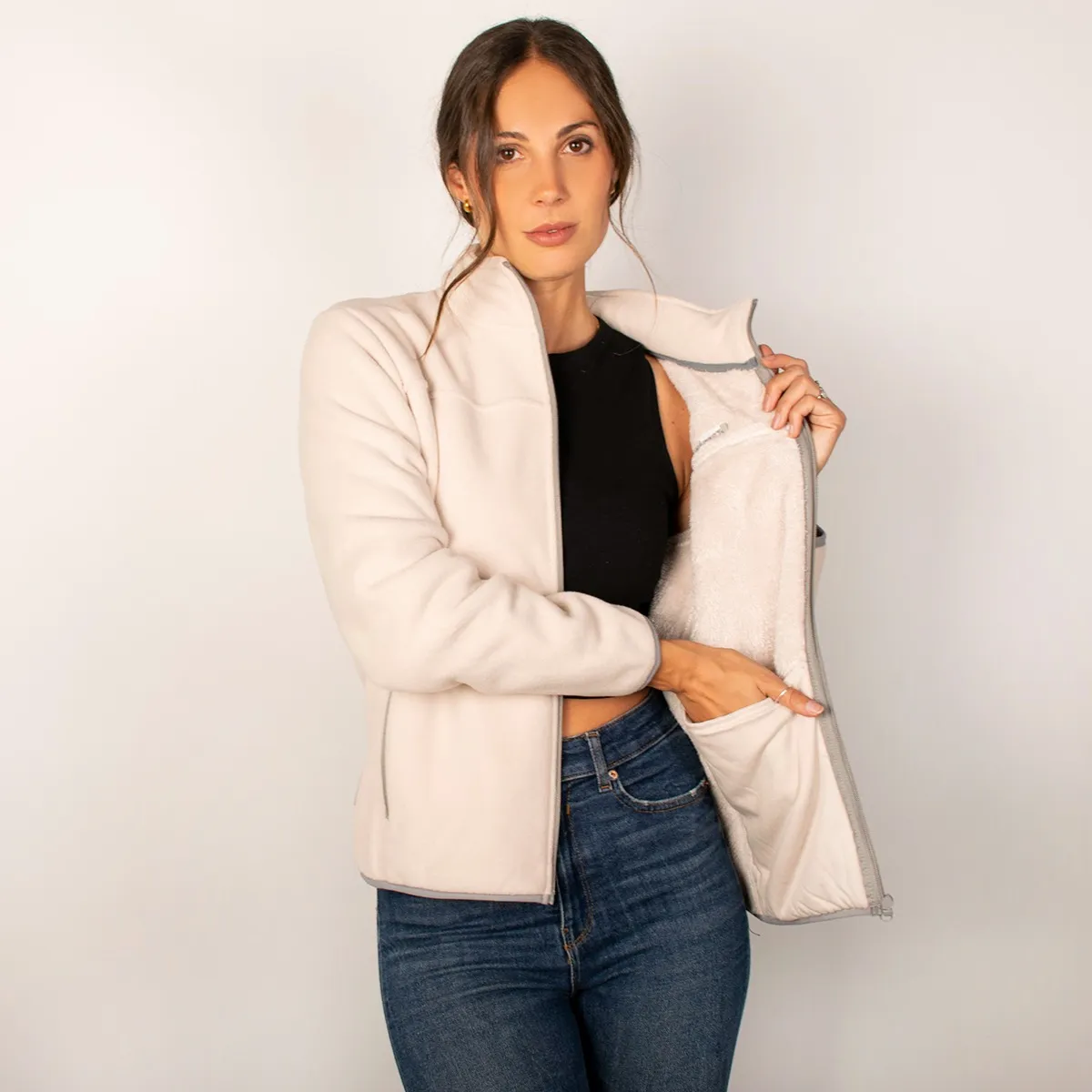 Foto 2 | Chamarra Greenlander Para Mujer Sudadera Fleece Con Gorro Polar