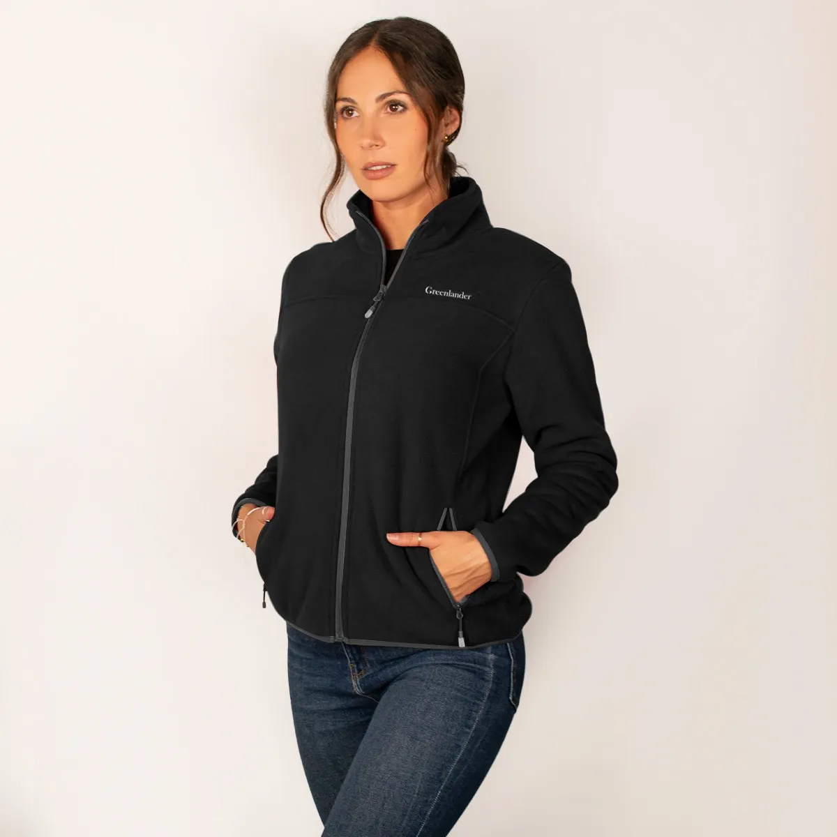 Foto 3 | Chamarra Greenlander Para Mujer Sudadera Fleece Con Gorro Polar