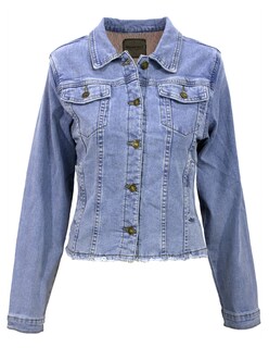 Foto 1 | Chamarra De Mezclilla Mujer Cuello Afelpado Premium Azul Cielo Roosevelt 44