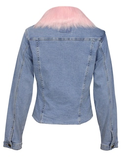 Foto 6 | Chamarra De Mezclilla Mujer Cuello Afelpado Premium Azul Cielo Roosevelt 44