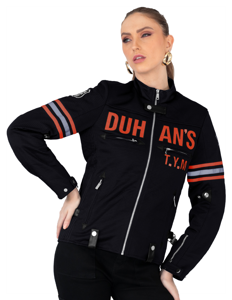 Foto 1 | Chamarra Mujer Biker Con Proteccion Naranja Roosevelt A317