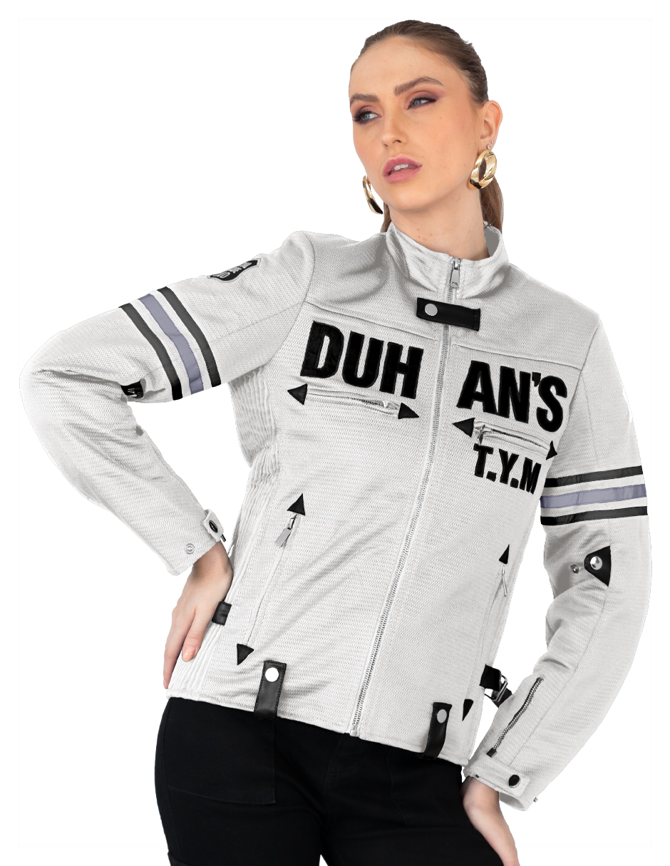 Foto 1 | Chamarra Mujer Biker Con Proteccion Blanco Roosevelt A317