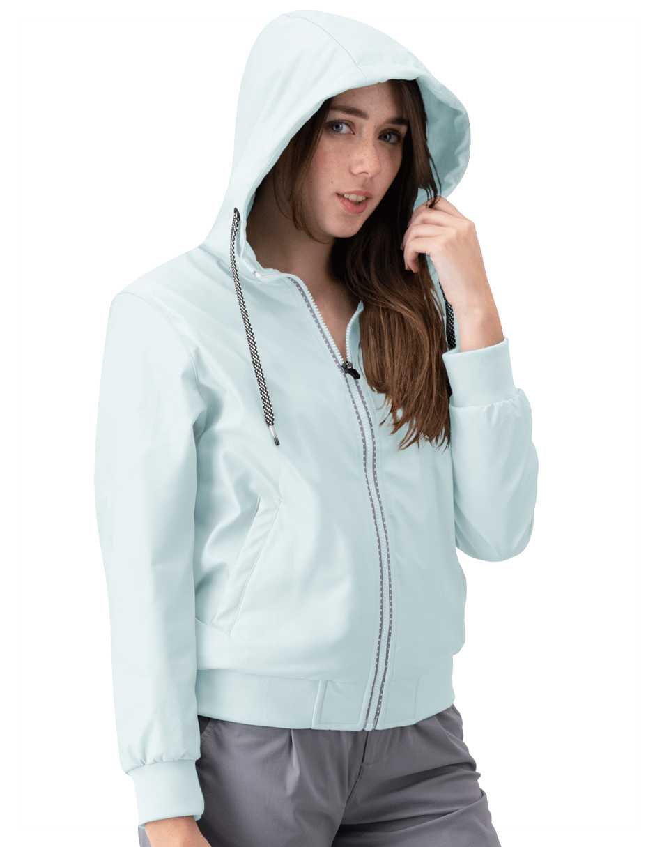 Foto 3 pulgar | Chamarra Boombre Mujer Premium Con Capucha Azul Celeste Roosevelt C371
