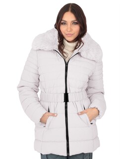 Foto 1 | Chamarra Cazadora Cuello Aborregado Mujer Beige Roosevelt A272