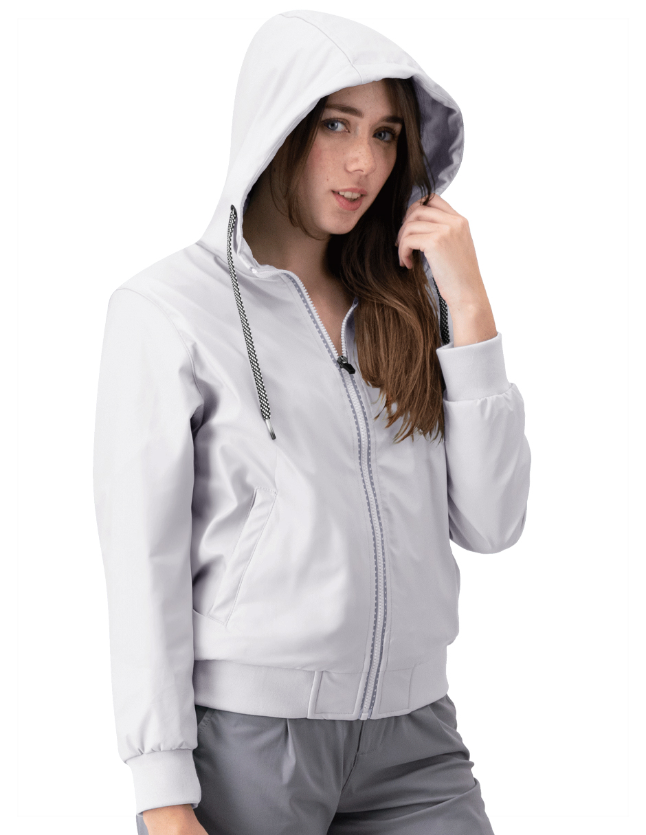 Foto 2 | Chamarra Boombre Mujer Premium Con Capucha Gris Claro Roosevelt C371