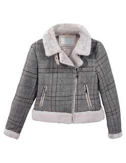 Foto 4 | Chamarra Vintage Glamur Mujer Afelpada Gris Claro Roosevelt A307