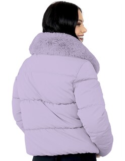 Foto 4 | Chamarra Mujer Cuello Con Peluche Acolchada Lila Roosevelt A273