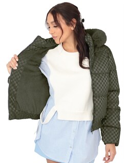 Foto 2 | Chamarra Capitonada Mujer Gorro Desmontable Verde Olivo Roosevelt A292