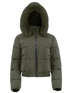 Foto 4 | Chamarra Capitonada Mujer Gorro Desmontable Verde Olivo Roosevelt A292