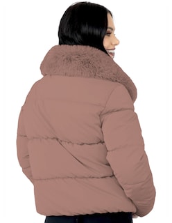 Foto 4 | Chamarra Mujer Cuello Con Peluche Acolchada Palo De Rosa Roosevelt A273