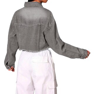 Foto 2 | Chamarra Crop Britos Jeans Mujer Mezclilla Gris 025824