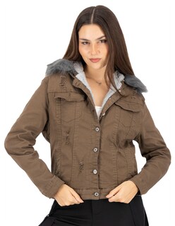 Foto 1 | Chamarra Plus Mujer Con Gorro Afelpada