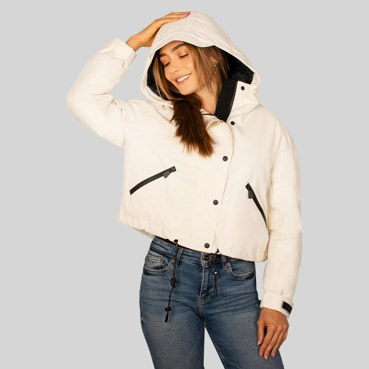 Foto 3 | Chamarra Greenlander Para Mujer Bomber Con Capucha Fija