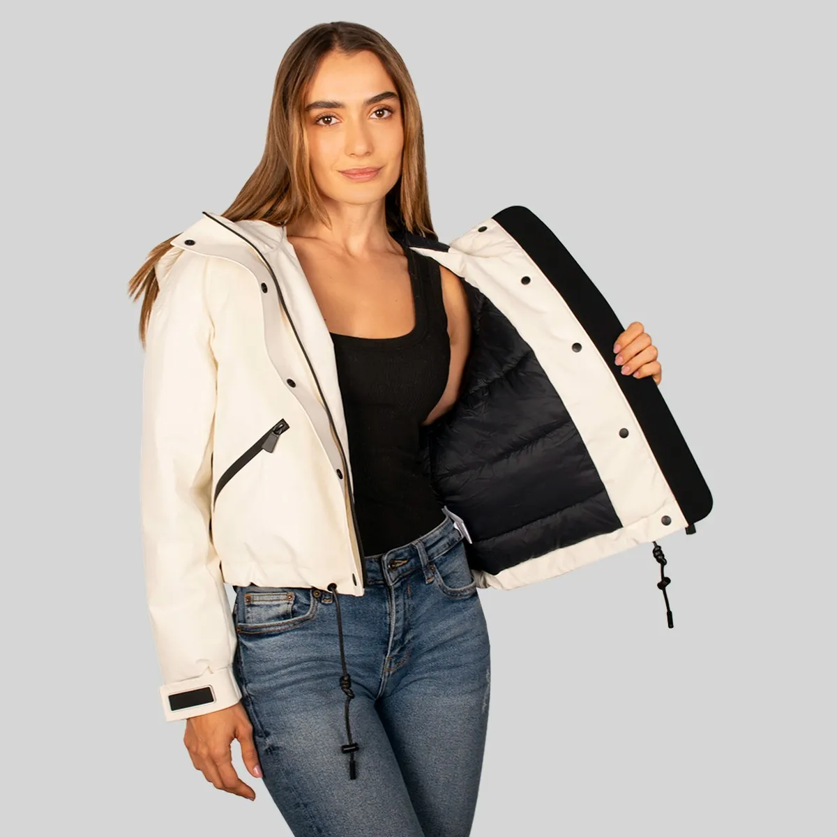 Foto 5 pulgar | Chamarra Greenlander Para Mujer Bomber Con Capucha Fija