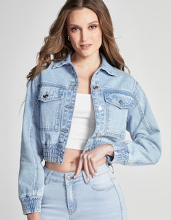 Foto 1 | Chamarra Bomber Mezclilla Mujer 4194stme Seven Jeans