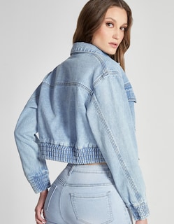Foto 4 | Chamarra Bomber Mezclilla Mujer 4194stme Seven Jeans
