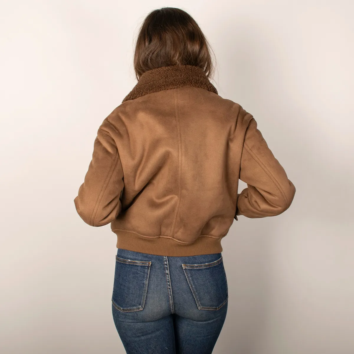 Foto 5 pulgar | Chamarra Greenlander De Mujer Gamuza Estilo Biker Con Forro Polar