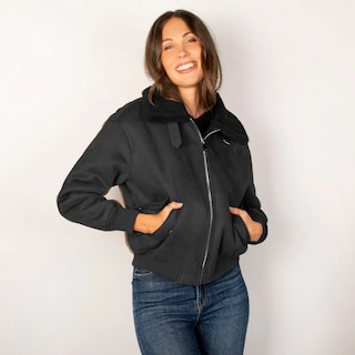 Foto 1 | Chamarra Greenlander De Mujer Gamuza Estilo Biker Con Forro Polar