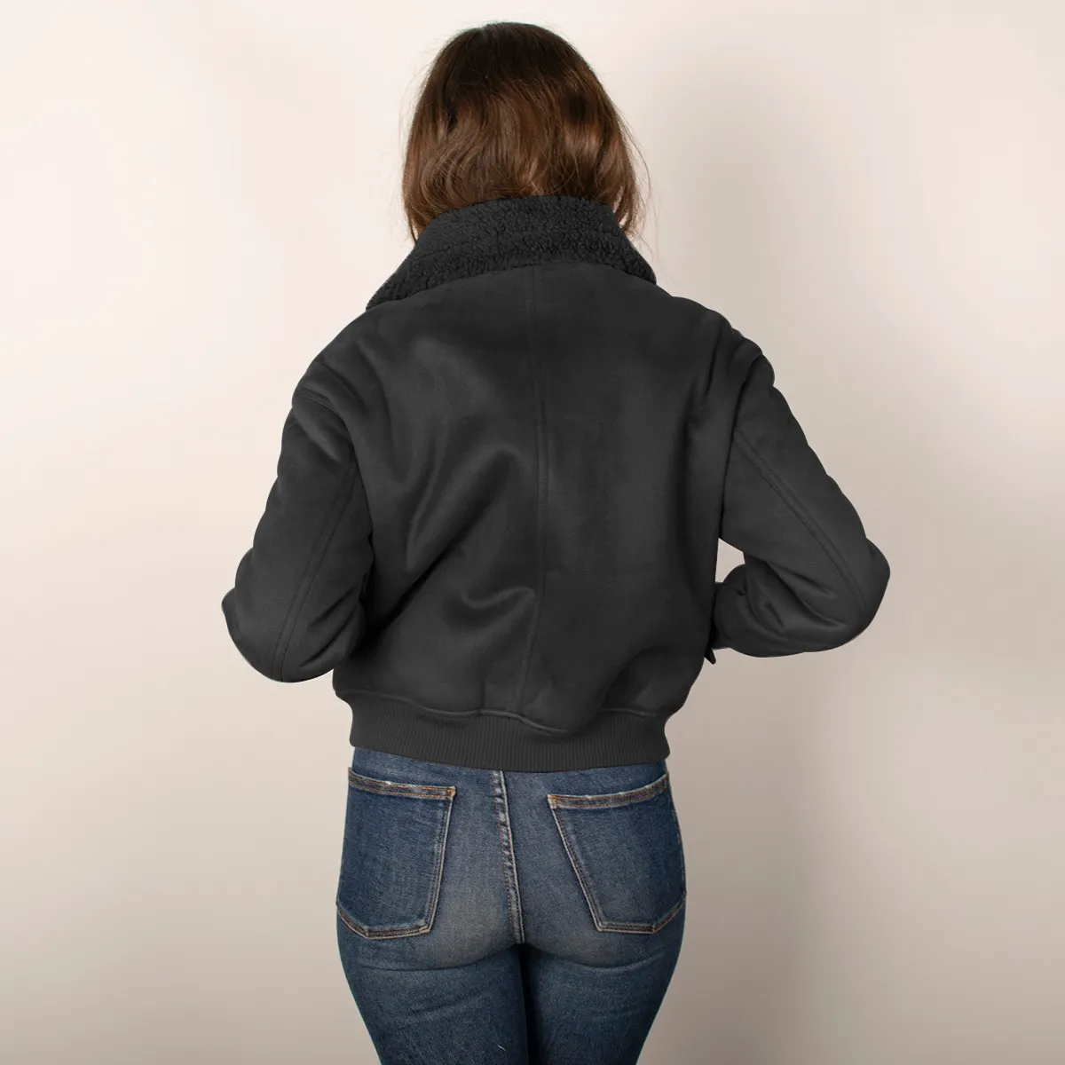 Foto 5 pulgar | Chamarra Greenlander De Mujer Gamuza Estilo Biker Con Forro Polar