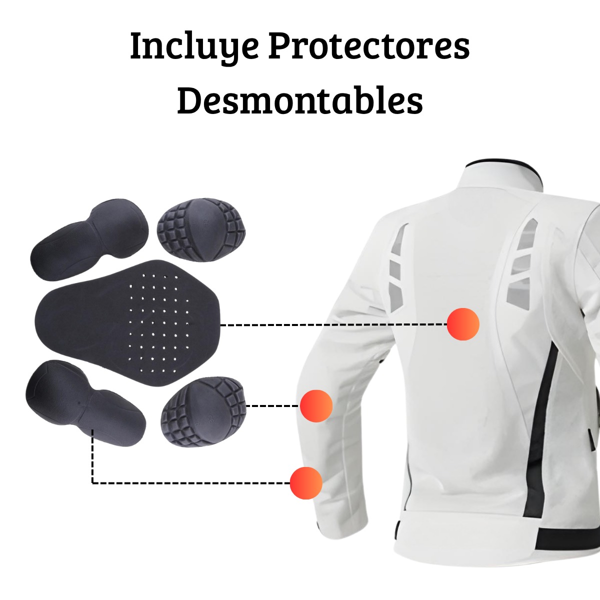Foto 4 pulgar | Chamarra Moto Para Mujer  Impermeable  Con Protecciones Desmontables  Biker